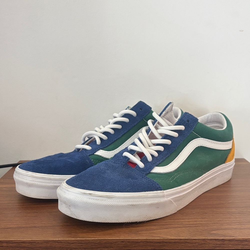 Vans Men's Sneakers in Blue, Green, and Yellow
